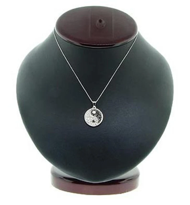 Black And White Diamond Yin-Yang Pendant