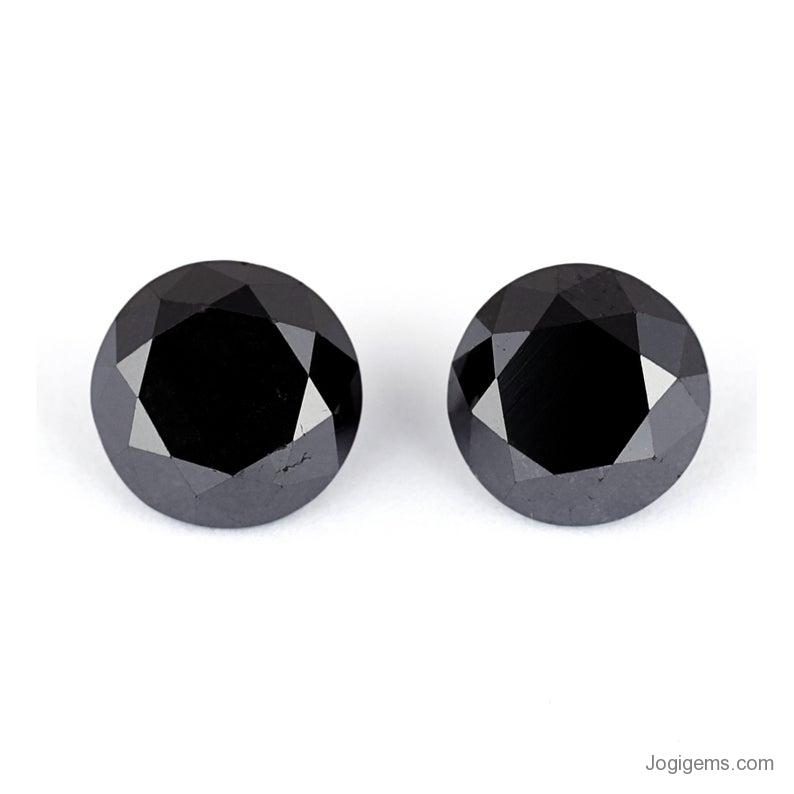 Natural black diamond stud on sale earrings