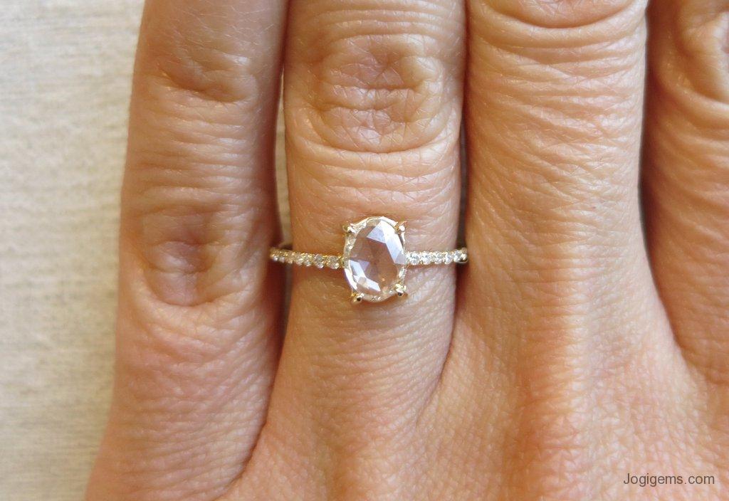 Oval Rose Cut Diamond Ring