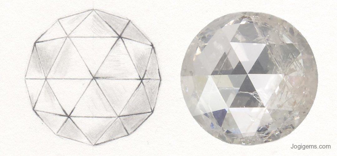 Rose cut diamond history. Diagram