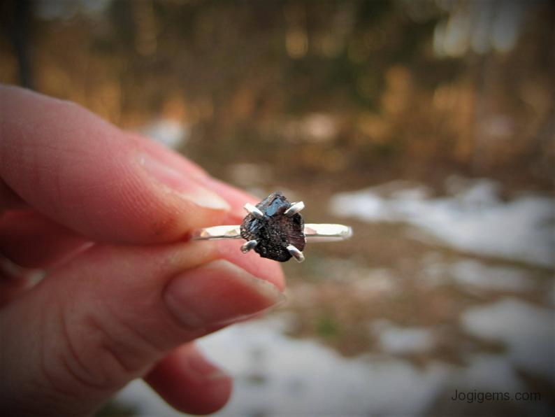 Raw Black Diamond Ring