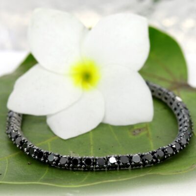 stunning black diamond tennis bracelet