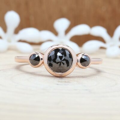 rose cut black diamond ring