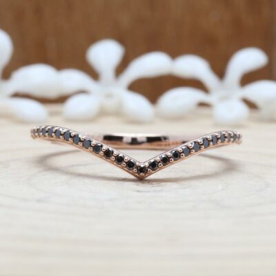 rose gold black diamond band