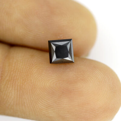 1 carat princess cut black diamond