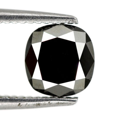 1 carat cushion cut black diamond