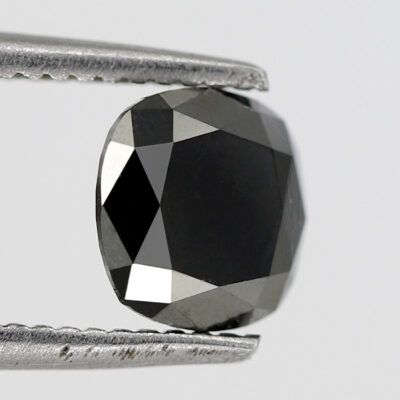 1 carat cushion cut black diamond