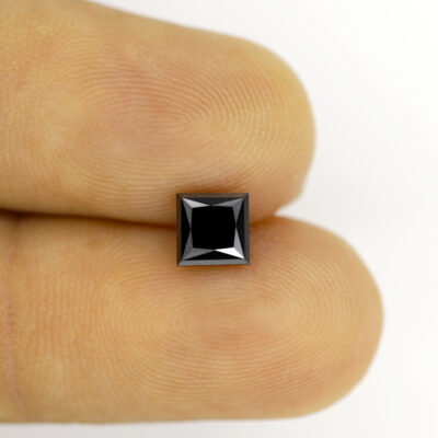 1 carat black diamond princess cut