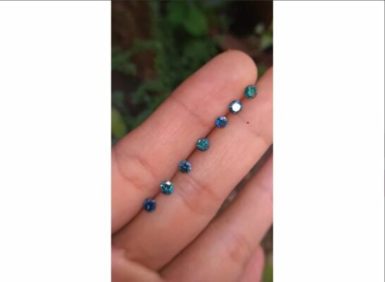 tiny blue diamonds