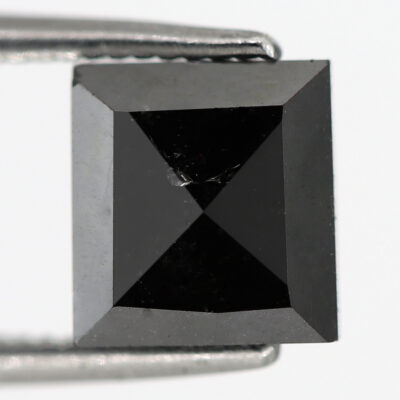 square rose cut black diamond