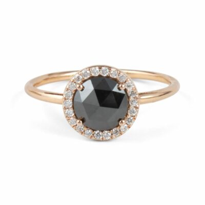 rose cut black diamond ring