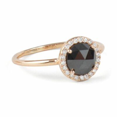 rose cut black diamond ring