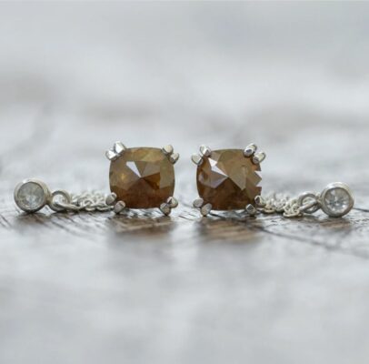 rustic diamonds earrings