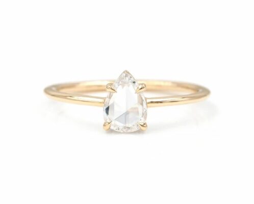 pear rose cut diamond ring