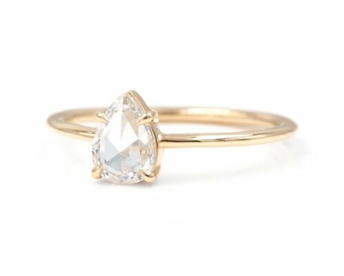 pear rose cut diamond ring