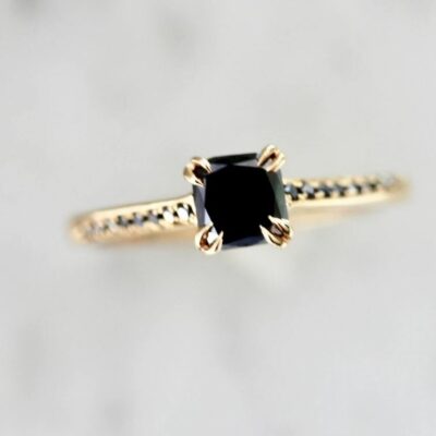 shop black diamond cushion cut ring online