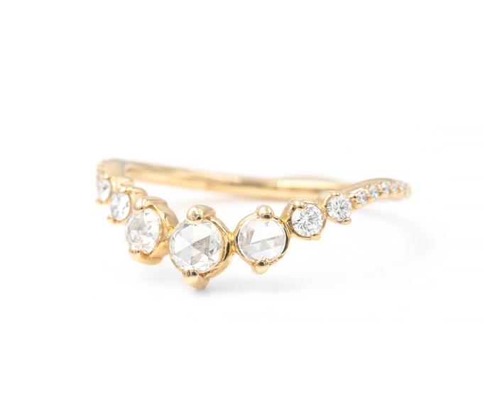 Swoon worthy rose cut diamond band in 14 K rose gold online