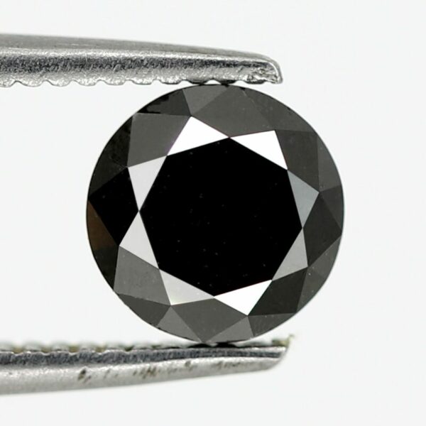 Round brilliant cut black diamond