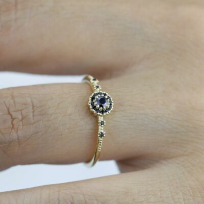 black diamond halo engagement ring