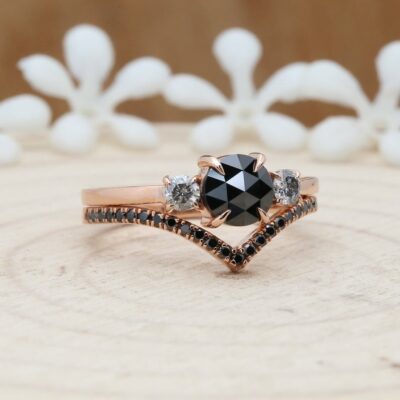 black diamond engagement ring