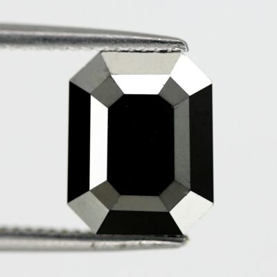 3 carat emerald cut black diamond