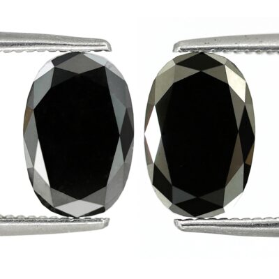 Oval shape black diamond pair