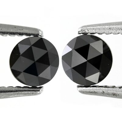 pair rose cut black diamonds