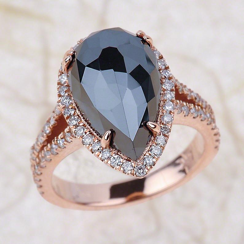 Rose gold pear sales shaped ring